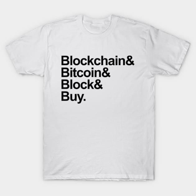 Bitcoin Helvetica List T-Shirt by cinqrouge